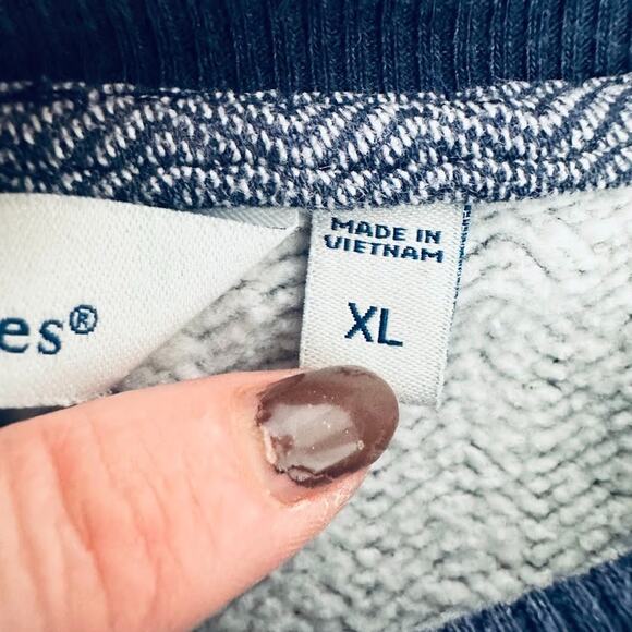 Vineyard Vines Dress XL Blue Varsity Sweatshirt Mini Preppy Coastal Pockets - Picture 8 of 11